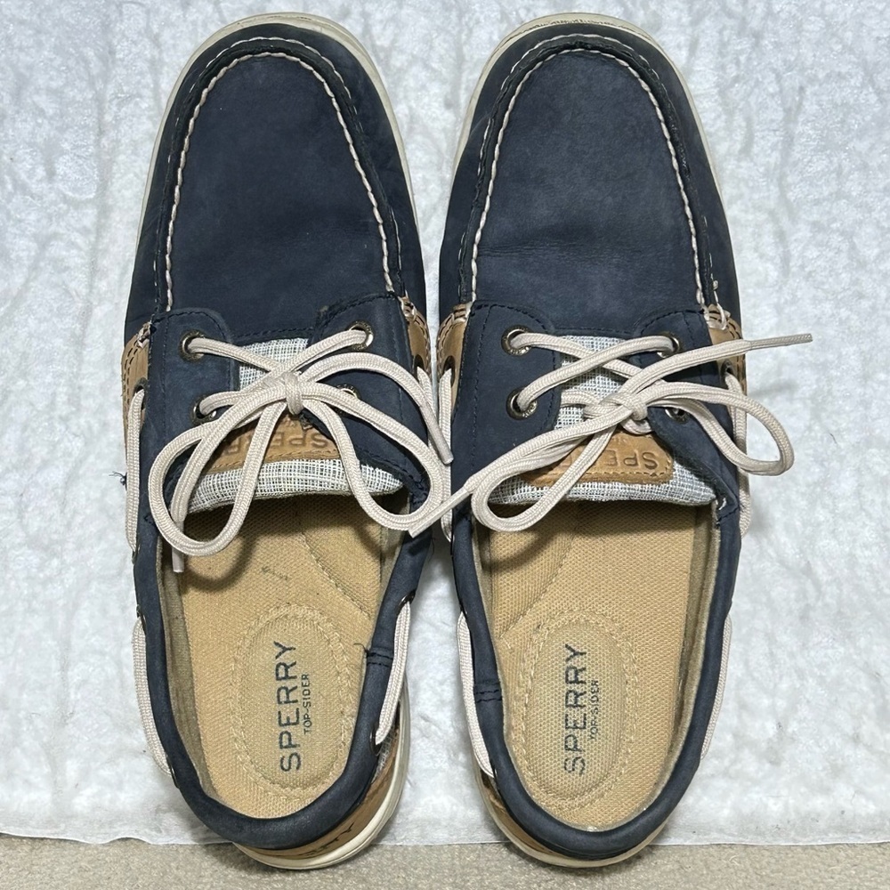 Sperry Womens Blue Leather TopSider Angelfish Boat Deck SlipOn Casual Shoes SZ 8 - Picture 5 of 11